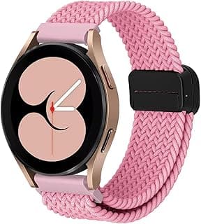 استيك ساعة مغناطيسي 20 مم لسامسونج Galaxy Watch 7/6/5/4/FE/6 Classic/4 Classic/Watch 5 pro/3/Active 2، نايلون مضفر