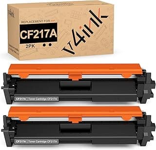 خرطوشة حبر بديلة لخرطوشة طابعة اتش بي 17A متوافقة مع طابعات اتش بي برو MFP CF217AMFP M130fw M130nw M130fn M130a M102w M102a M130 M102 من في 4 انك 17A باللون الاسود، مجموعة من قطعتين