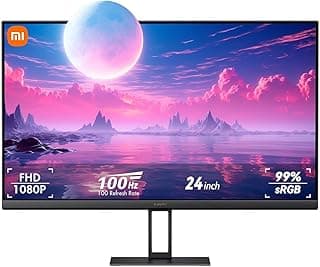 شاشة شاومي A24i 24 انش IPS، 100Hz، 6 مللي ثانية، ∆Е<2، 7.5 ملم، 100 هرتز، 1920 × 1080 IPS 178 DP 1.4، شاشة كمبيوتر مكتبي مثبتة على الحائط