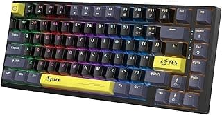 Onkuma G52 RGB Wired Mechanical Gaming Keyboard, 61 Keys, Compact Layout, Customizable RGB, Anti-Ghosting, Windows Key Lock, USB Plug & Play for PC & Laptop