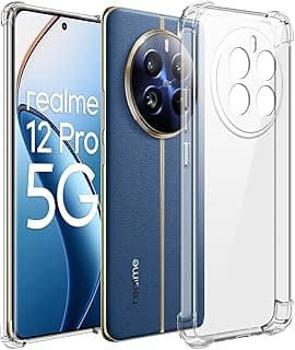 جراب متوافق مع Realme 12 Pro 5G / Realme 12 Pro+ 5G / Realme 12 Pro Plus 5G، جراب سيليكون TPU شفاف، نحيف للغاية ومقاوم للصدمات والخدوش