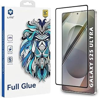 Dl3 Mobilak Li-to Screen Protector for Samsung Galaxy S25 Ultra, Tempered Glass Screen Saver Premium HD Protective, Scratch Resistant, NO-Bubble, 9H Hardness, Full Coverage Film