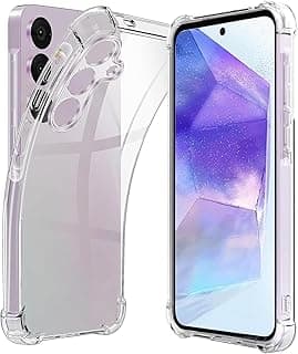 Clear Case for Samsung Galaxy M55 5G Soft TPU Silicone Bumper Reinforced Corner Bumper Transparent Cover