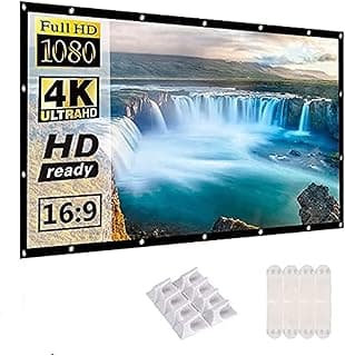 شاشة عرض بروجكتور Nano Classic مقاس 120 بوصة، 16:9 قابلة للطي ومضادة للتجعد، 4K Full HD للمسرح المنزلي والعروض التقديمية