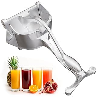 عصارة فواكه طازجة من سبائك الألومنيوم - عصارة يدوية، مقبض مريح، سهلة الاستخدام، طول 9.8 بوصة بسعة 0.6 لتر، استخراج فعال للحمضيات والفواكه الأخرى