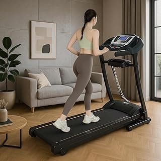 مشاية كهربائية City Star Pro Fitness - ضمان 5 سنوات - موتور AC بقوة 2.5 حصان - تتحمل حتى 130 كجم - مساحة جري 40 * 110 سم - 12 برنامج - CY210 - تشغيل متواصل 3 ساعات - هدية غطاء ومقبض يد وتويستر