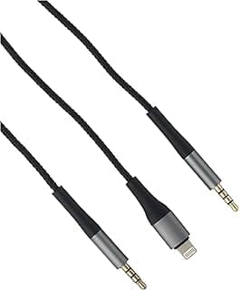 nb-r178a 3.5mm to lightning to 3.5mm 2 in 1 audio cable 0.88 meter-black, USB
