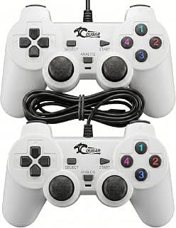 COUGAR-EGY USB Wired Gamepad for PC and Laptop, Dual Analogue Controller, WHITE, 2 Pack, Model 2082