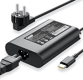 شاحن لاب توب بمنفذ USB نوع C PD بقدرة 130 واط لكيبل لابتوب ديل بريسيجن 5520 5540 5550 5750 3560 3550 3551 5530 2 في 1 XPS 15 9575 9500 من كيو واي دي أسود