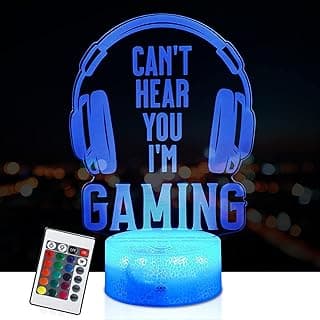 مصباح ليلي للجيمنج Joyzzz، مصباح 3D LED مع 16 وضع لتغيير الألوان وريموت كنترول، ديكور لغرف الشباب، هدية مثالية