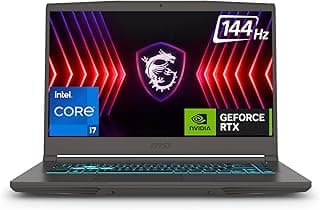 MSI لابتوب العاب رفيع 15 B13UC، انتل كور i7-13620H، شاشة 15.6 انش FHD 144Hz، 16GB DDR4، 512GB NVMe SSD، انفيديا RTX 3050 4GB GDDR6، رمادي كوزموس