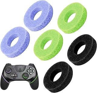 6 قطع من حلقات التحكم الدقيقة من كونترول فريك Xbox Series X One مقابض ابهام بلاي ستيشن 4 بلاي ستيشن 5 سويتش برو تعزيز دقة الالعاب والحساسية، حلقة تحكم خضراء وازرق وارجواني