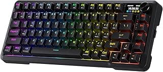 كيبورد جيمنج لاسلكي K724 PRO بنظام Gasket، شاشة Hype ومفتاح تحكم، كيبورد ميكانيكي 81 مفتاح، شاشة عرض TFT 1.14 بوصة، عازل للصوت 5 طبقات، سويتش خطي مخصص