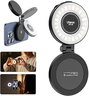 ULANZI Magnetic Selfie Light, LED Fill Light Compatible with Magsafe, LED Selfie Ring Light Included Sticky Ring
