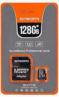 كارت ميموري مايكرو اس دي 128 جيجابايت لكاميرات المراقبة والهواتف U1 A1 XC مع محول - من سكاي ورث SKY-T128