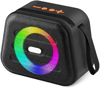سماعة بلوتوث محمولة S10، إضاءة RGB ديناميكية، حامل هاتف، 5 وات، بطارية 1200 مللي أمبير، تدعم راديو FM، USB، كارت TF، AUX، أسود