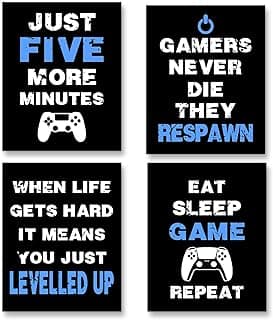 4 Pieces Gaming Posters for Gamer Room Decor, Gaming Decor and Video Game Room Decorations , Gamer Wall Decor , Gamer Posters for Walls Gaming Pictures