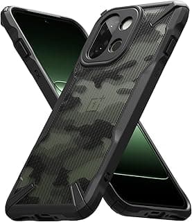 جراب Fusion-X متوافق مع OnePlus 13s، زوايا معززة لحماية الجهاز عند السقوط، نمط غير قابل للانزلاق - اسود مموه