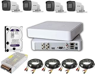1 تيرا بايت مع 4 كاميرات مراقبة بدقة 2 ميجابكسل، جهاز تسجيل DVR، دقة FULL HD 1080p