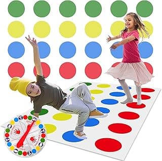 WUGU Twister Games for Children 6 Years and Adults, Fun Balance Board Game, Twister Balance Floor Game Pad Party and Birthday Game, Team Game, Family Game