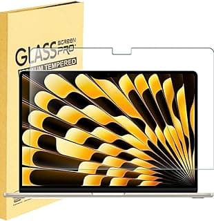 عدد 2 شاشة حماية زجاج مقوى لماك بوك اير 15.3 بوصة الجديد مع شريحة M3 M2 وTouch ID (A3114 A2941)، شاشة حماية للابتوب ماك بوك اير 15 بوصة 2024 2023 [صلابة 9H]
