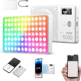 MA5R Magnetic Full Colour RGB Video Light, 1800K-10000K 14 Pre-Programmed Effects LED Light Photo for Selfie DSLR Camera