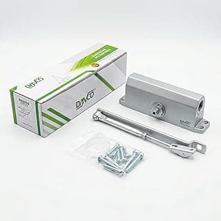 Door Closer - With Lock Speed Control - Fits Various Types Of Doors And Weights - Suitable For Offices, Homes, And Companies (Silver, 80 Kilo)
