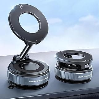 Upgraded 360° Adjustable Vacuum Magnetic Suction Cup Car Phone Holder,Magnetic Phone Mount Suitable for Car/Gym/Mirror/Smooth Surface, Compatible with Magsafe iPhone16 Pro Max and Android