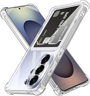 جراب سامسونج جالاكسي S26 Ultra شفاف مع محفظة بطاقات خلفية، TPU ناعم كريستالي مضاد للصدمات مع حماية لعدسة الكاميرا - شفاف