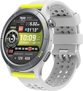 ساعة ذكية Cheetah للجري مع GPS مزدوج التردد، ملاحة بالمسار وخرائط أوفلاين، قوالب تدريب، مراقب معدل ضربات القلب، مساعد اليكسا مدمج، بطارية تدوم 14 يوم للرجال والنساء - دائرية
