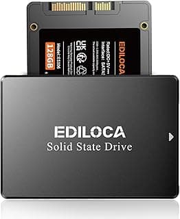 قرص صلب داخلي ES106 سعة 128GB SSD ساتا III 2.5 بوصة ثلاثي الأبعاد تي ال سي ناند، قراءة حتى 500 ميجابايت/ثانية، ترقية ذاكرة وتخزين الكمبيوتر او اللاب توب من ايديلوكا، (لون أسود)