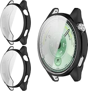 Cover Compatible with Huawei Watch GT 6 46 mm, [2 Pieces] Soft TPU, Shock Resistant Case – Black+Black