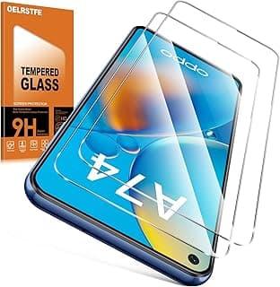 زجاج مقوى لموبايل اوبو A74 4G / A94 5G، واقي شاشة قطعتان، صلابة 9H، مقاوم للخدش والبصمات، عالي الوضوح جداً، بدون فقاعات من اولرستفي