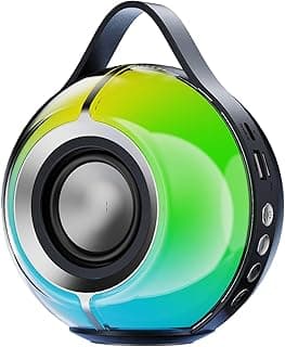 سماعة بلوتوث لاسلكية محمولة Hyper مع صوت باس نقي وإضاءة RGB ملونة XS-614، شحن Type-C، تدعم كارت TF ومدخل USB، مشغل 57 مم، متعددة الألوان