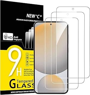 Pack of 3 Tempered Glass Screen Protector for Samsung Galaxy S24 FE 5G, Anti-Scratch, Anti-Fingerprint, Bubble-Free, 9H Hardness, 0.33 mm, Ultra Transparent, Ultra Resistant