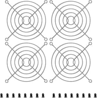 Fan Grills Finger PC 80mm Fan Guard Protector with Screws for PC Ventilator,Fan Protection for Various Machine ventilators(4-Pack Silver 3.26")