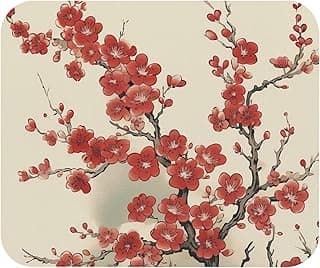 ماوس باد بتصميم زهور الكرز الأنيق - تصميم فني - قاعدة مكتب ناعمة ومريحة للجيمنج والعمل - قاعدة غير قابلة للانزلاق ومتينة-88