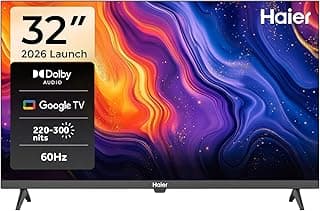 شاشة H32K80E مقاس 32 بوصة HD سمارت جوجل تي في - دولبي أوديو - سماعة ستيريو - تحكم صوتي - HDR10 - كروم كاست - HDMI 2.1 - تصميم بدون حواف