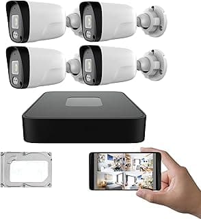 نظام مراقبة تياندي (تياندي) الخارجي المتكامل - NVR موديل TC-R3104 بـ 4 مخارج PoE مع 4 كاميرات خارجية (TC-C321N) وهاردسك 500GB - نظام احترافي مقاوم للعوامل الجوية ضمان الوكيل 01150652084