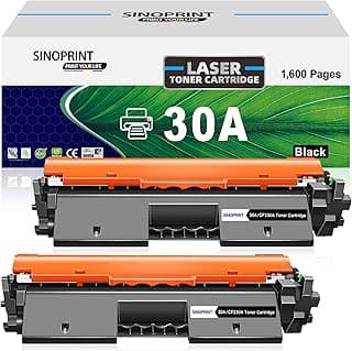 خرطوشة حبر M203dw متوافقة مع اتش بي CF230A 30A مع شريحة بديلة لطابعات اتش بي LaserJet Pro M203dw M203dn M203 MFP M227fdw M227sdn M227 sdn M203 M227fdn CF230X 30X (عبوة من 2، أسود)
