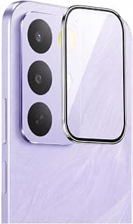 دلـع موبايلك واقي عدسة الكاميرا لموبايل ريلمي C85 5G/4G / ريلمي C85 برو، واقي شاشة معدني بحلقة فردية من الزجاج المقوى بدرجة صلابة 9، مناسب للجراب، مضاد للخدش (فضي)