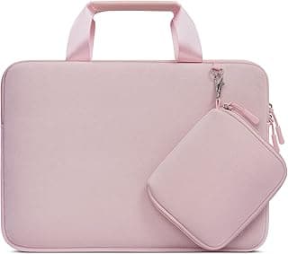 MOSISO Laptop Case 15 inch, Laptop Sleeve Bag Compatible with MacBook Air 15 inch M5 M4 M3 M2 2026-2023, Dell XPS, Neoprene Carrying Computer Bag with Handle&Detachable Small Case, Pink