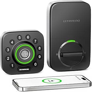 Smart Lock U-Bolt Pro, 7-in-1 Fingerprint Keyless Entry Door Lock with App Control, Anti-peep Keypad, Auto Unlock, Auto Lock, IP65 Waterproof