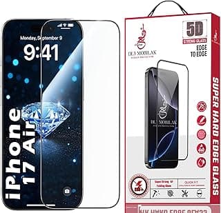 اسكرينة حماية زجاج مقسى لجهاز iPhone 17 Air مقاس 6.5 بوصة، فيلم زجاج مقسى بصلابة 9H مقاوم للخدش، متوافق مع الجرابات، مقاوم للخدش لجهاز iPhone Air