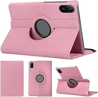 جراب دوار 360 درجة متوافق مع تابلت هواوي Matepad SE 11 بوصة 2024، جراب جلد PU، حامل متعدد الزوايا، جراب حماية مضاد للصدمات لهواوي Matepad SE 11 بوصة (وردي)