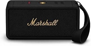 Middleton Wireless Portable Bluetooth Speaker with 20+ Hours of Playtime, Waterproof IP67 — Black & Brass (2 Year Warranty)