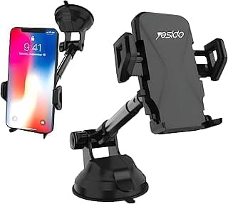 حامل جوال مرن وقابل للتمدد للسيارة من Next Store ، تثبيت قوي بالشفط على الزجاج أو التابلوه موديل C40 ، دوران 360 درجة، تركيب سهل بيد واحدة، ستاند موبايل متوافق مع جميع الهواتف