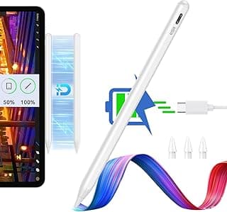 Stylus Pen for iPad, iPad Pencil (2 Generation) with Magnetic Wireless Charging, Digital Pencil Pro, Tilt Sensitivity, Palm Rejection for iPad Pro 12.9/11, iPad Air 5/4, iPad Mini-6, White