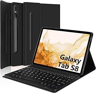 كيبورد سامسونج Galaxy Tab S8 11 بوصة 2022/ S7 2020، جراب كيبورد للتابلت، كيبورد بلوتوث قابل للفصل (SM-T870/875)، أسود