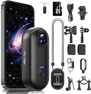 4K Action Camera, 128GB Sports Camera IPX7 Waterproof with 120° Wide Angle, Wearable Body Cam with 10+ Accessories for Motorcycle, Diving, Cycling & Vlogging